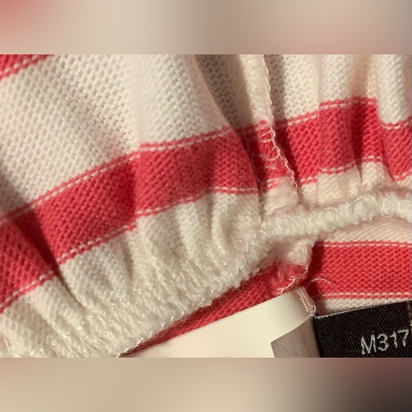 Like New, Kate Spade, Sz Medium, Pink & White Striped Top w/ Floral Rosette - Picture 11 of 11